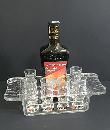 Vecchio Amaro del Capo Red Hot Edition 70 cl - Set 6 Bicchieri Freezer del Capo - Vassoio del Capo Ghiaccio