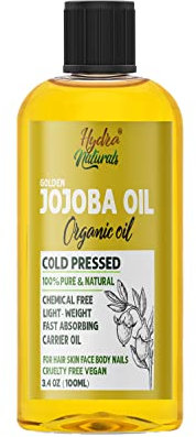 Hydra Naturals 100% Pure Organic Jojoba Oil 100ml – Cold-Pressed & Unrefined, Hexane-Free Natural Carrier Oil for Hair, Face, Skin & Nails – Lightweight Moisturizer, Non-Comedogenic, Fast Absorbing