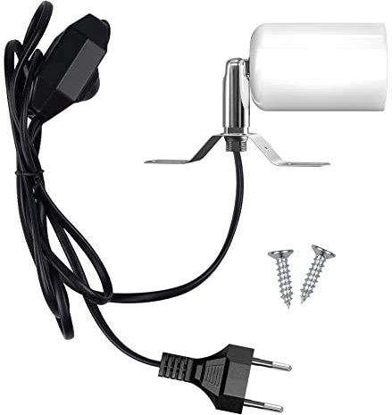 DoRight Wärmelampe Fassung Keramik E27 Lampenfassung Keramikfassung Wärmelampe Lampenfassung 1,8M Kabel und EU Stecker 100W für Amphibien Reptilien Tiere Schildkröte Eidechse Schlange (Ohne Birne)