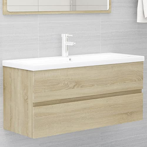 puraday Waschbeckenunterschrank Einbaubecken 100x38,5x45 cm Waschtischunterschrank Waschtisch Mit Unterschrank Einbauwaschbecken Waschbecken Mit Unterschrank BadmöBel Sonoma-Eiche Holzwerkstoff