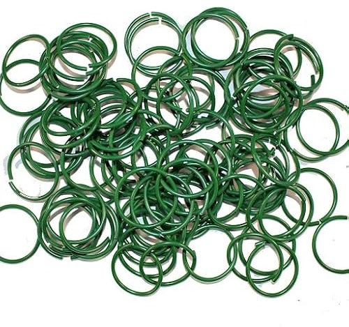 ANGIX 100 Plastic Coated Green Garden Plants Rings | Garden Soft And Flexible Wire Rings | Rings For Securing Plants | Gardening Plant Support Clips | Tie Up Plants & Stems