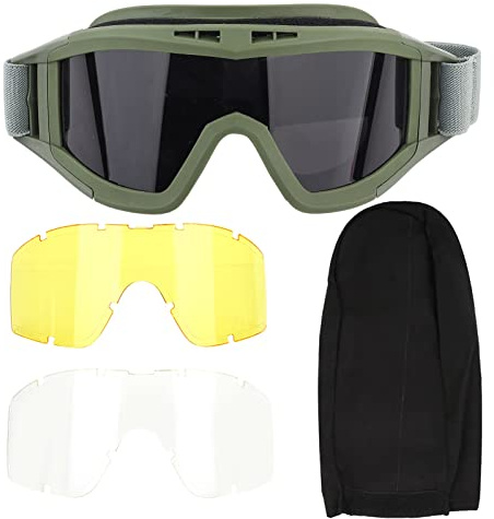 SyangKaitian Lunettes d'assaut tactiques, Lunettes de sécurité Lunettes de sécurité Airsoft Lunettes de protection des yeux militaires, Lunettes Airsoft Paintball Ski Antipoussière Antibuée Lunettes d