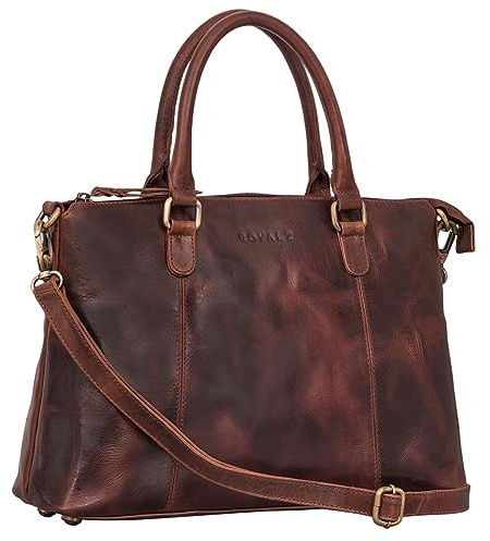 ROYALZ Payton Elegante Lederhandtasche Damen Echtleder Klein Vintage Henkeltasche Ledertasche Frauen;Farbe:Schwarz