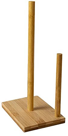 Toilettenpapierhalter Toilettenpapierhalter Bambus Holzgewebe Rollenaufhänger Stehender Arbeitsplatte Gewebewalzenspender for Küche Klorollenhalter