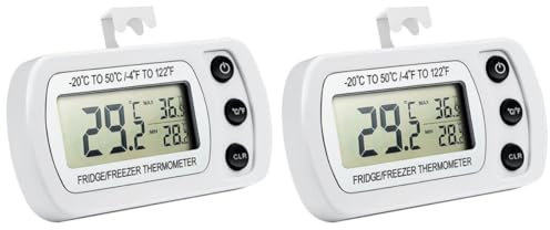 MAGICLULU Kühlere Temperatur 4 Stück Temperaturüberwachung Kabelloser Temperaturmonitor Restaurants Digitales Thermometer Kühlschrankthermometer Gefrierthermometer Anzahl Weiß Sensor