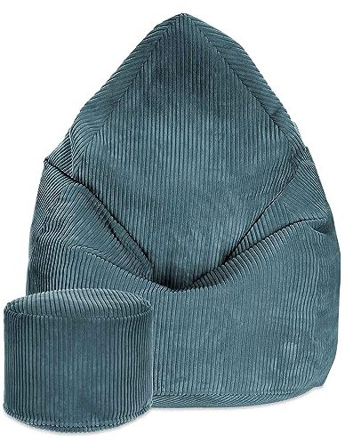 DreamRoots Sitzsack Cord Erwachsener Sitzsäcke Jugendlicher Teenager 80x80x120cm - Sitzsack mit Füllung, Hocker, Lehne und Bezug - Bean Bag Chair - Sitzkissen Boden - Chill Sack