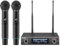 TONOR Professional Wireless Microphones System, Recargable Dynamic Microphone, 100x2 UHF Frequencies Adjustable, Auto-Scan& IR Pairing, 100 m Cordless Mic for Karaoke, Singing, Church, Wedding TW750