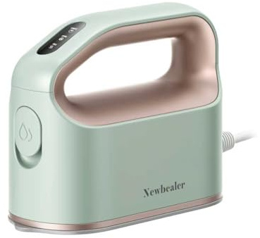 Newbealer Smart Steam Iron for Clothes, Mini Heat Press, 1200W Professional-Grade Turbocharged 3 Steam & 3 Dry Heat Modes, 45s Heat-Up, Auto-Off, Nonstick Soleplate for Home/RV/Hotel (Mint Green)