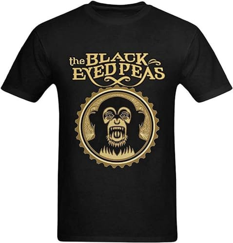 Men's The Black Eyed Peas Monkey T-Shirt Graphic Printed Black Tee Size XXL