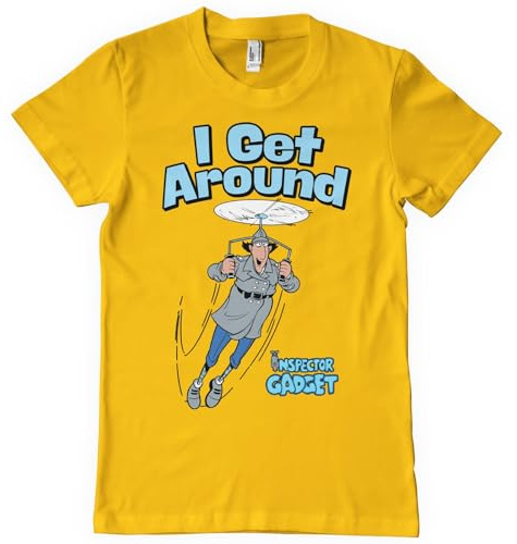 Inspector Gadget Licenciado Oficialmente I Get Around Camiseta para Hombre (Dorado), XX-Large