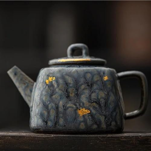 AGYSVGZ Teeservice Für Erwachsene Vintage Teegeschirr Leer Zhai Hanzhong Topf Alte Rock Clay Teekanne Kung Fu Bronze Glasur Teezubereitung Gerät Tee-Ei Teekessel Teekanne Teeservice Teekannen(B)