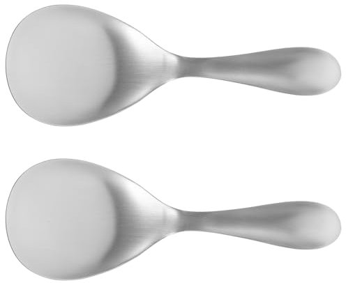 Cucchiaio per riso in acciaio inossidabile: 2 cucchiai antiaderenti per riso, spatola, cucchiaio da cucina, cucchiaio da portata, spatola per riso
