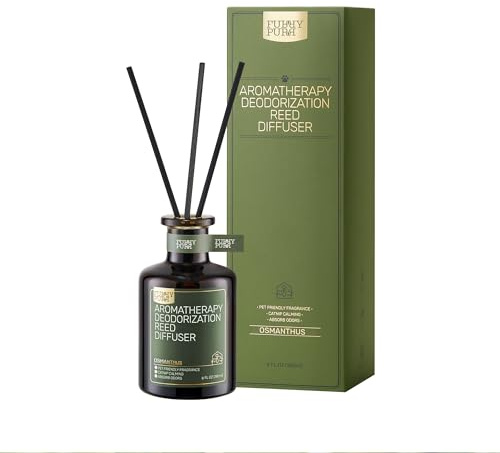 FURRYPURR Osmanthus Raumduft (180ml), Schilfrohr-Diffusor, Geruchsentferner Mit Duftstäbchen, Lufterfrischung - für Haustiere und Haushalt - Zarte Raumduft Stäbchen