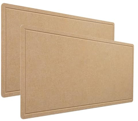 Whemyreat 2 pièces Tableau en feutre avec plaque en liège (80x120 cm), Tableau en feutre avec dos autocollant pour murs, Tableau de notes, DIY tableau vision en brun clair décoratif avec fermeture