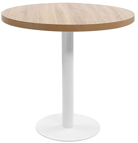 ShGaxin Bistrotisch, Gartentisch, Balkontisch, Balkon Tische, Beistelltisch Garten, Beistelltisch Outdoor, Gartenesstische, Hellbraun 80 cm MDF