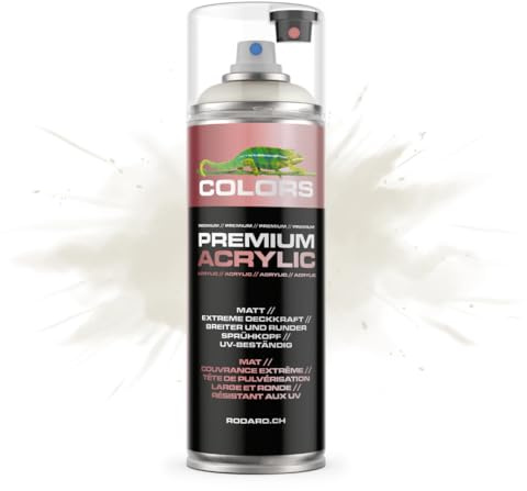 COLORS Premium Acrylic Sprühfarbe 400ml – Hochdeckender Sprühlack für Innen & Außen, Spraydose für DIY-Projekte - RAL 9001 - Cremeweiss Matt