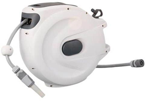 Baoblaze Automatic Rewind Hose Reel Garden Hose Reel Any Length Lock Wall Mount Retractable Slow Return System for Car Garden Cleaning, 40 M 2M