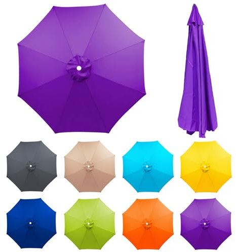 6/8 Baleines Parasol de terrasse Housse de Rechange, Housse De Rechange Pour Parasol De Jardin, Parasol de marché Toile De Rechange, Anti-ultraviolet Auvent De Rechange(Purple,8 ribs: 3.5m/11.5ft)