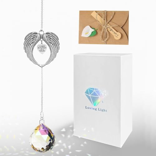 Pet Memorial Crystal Suncatcher,Paw print Crystal Light Suncatcher | Pet Memorial Gifts,Sun Catchers for Windows,Memorial Gifts for Loss of Pet,Remembrance Gift(Love heart + Crystal Ball)