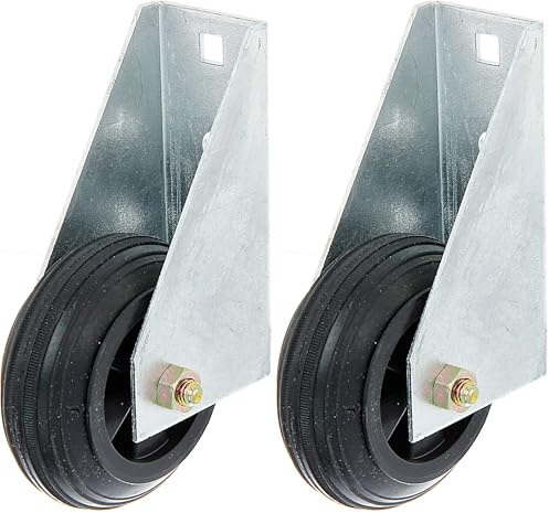 Alberts 214364 Roue de soutien pour portail | pour portail lourds, à visser | galvanisée à chaud | Ø 80 mm (Lot de 2)