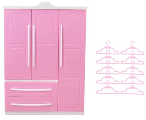 RCULWPLP Ensemble de meubles de poupée avec sections ouvrables pour enfants, idée cadeau pour les vacances, avec cintre en tissu, style A