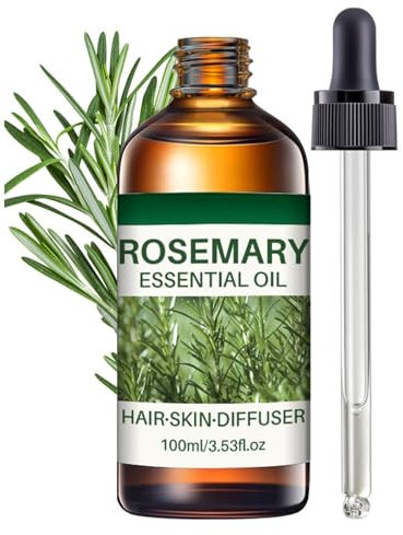 Rosmarinöle Bio Rosmarin Ätherisches Öl für Haarwachstum Haut Aromatherapie Öle Seifenherstellung Duft Massage Handcraft Mischungen Ätherisches Öl 3.38 Fl Oz/100ML