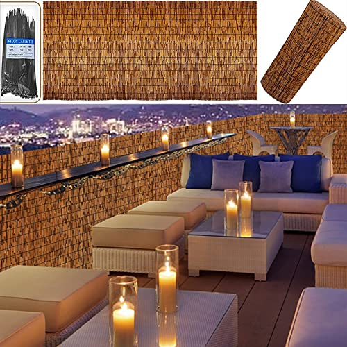 Bamboo Fence Panels 6ft x 19.7ft - Decorative Outdoor Privacy Fencing for Yard, Patio, Balcony, Garden, Pool, Sunshade - 2-5 Feet High, & Stylish