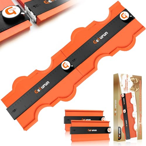 Contour Gauge 10+10 Inch Unlimited Connection Profile Tool with Lock, Valentine's Day Gifts for Men Husband Him, Super Contour Duplicator Woodworking Tools Construction Outline Angle Measuring Tool