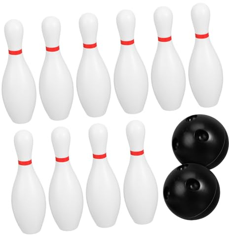 Kisangel Mini Bowling Set Kunststoff pins und Bälle Indoor Outdoor Bowlingspiel für Zuhause Leichtes Aufstellen Kindgerechtes Design Vielseitiges Familienspiel für Motorische Fähigkeiten