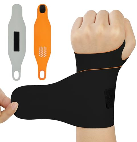AOOWU Bandages de Poignet, 2PCS Orthèse élastique de Poignet, Ultra Fin Respirant, Protege Poignet Attelle de poignet à gaine tendineuse ultra fine, Pour l'Arthrite, Tendinite Canal Carpien et Entorse