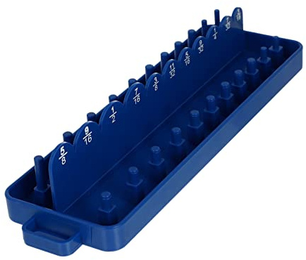 BEBEMOKO Portable Socket Organizer Rack with Holder Sleeves Storage Tray PP Material Socket Holder for Wrench Storage Lightweight and Compact for Convenient Carrying