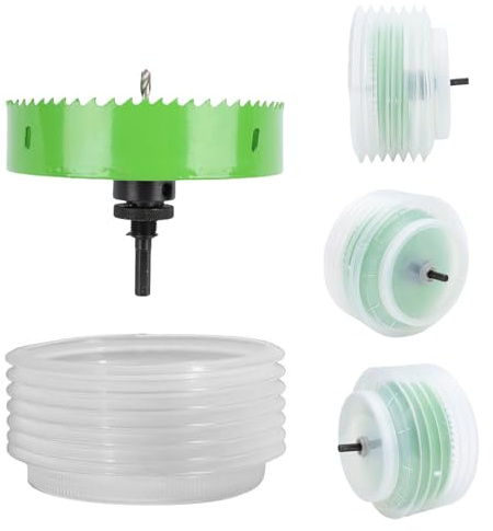 Sxhlseller 6 Inch Hole Saw for Recessed Lights Can Lights, Hole Cutter with Dust Bowl Catcher, Hole Saw Dust Catcher with Bi-Metal Wood Drywall Hole for LED Lighting Installation
