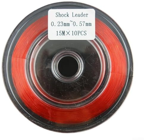 Cuerda de nailon para mosca de pesca de 15 m con baja elongación para mejorar la sensibilidad en la captura de peces (rojo)