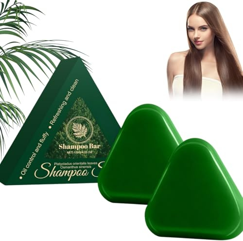 Nature Triangle Shampoo Bar, Pflanzliches Festes Shampoobar & Haarseife mit Kräuterformel, Sanfte Reinigung und Nährende Pflege für Frauen und Männer, für alle Haartypen, Stärkt Glatt Haar