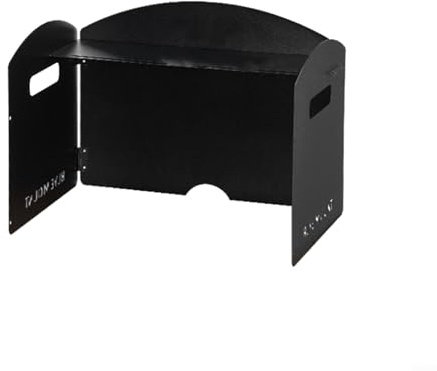 Pantalla de metal plegable para estufa de gas de camping con protección contra el viento de 3 lados para quemador de barbacoa para estabilizar la llama y eficiencia de combustible al aire libre (3