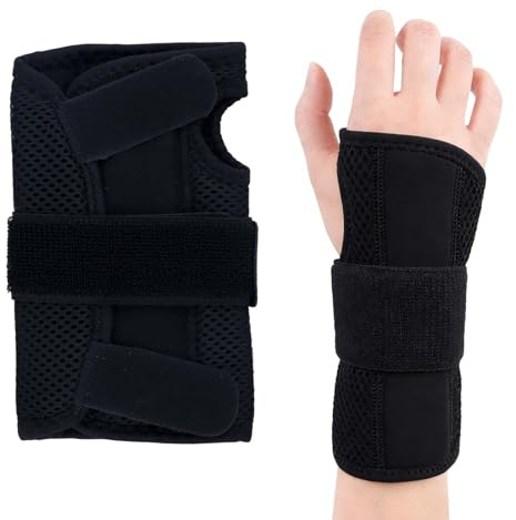 FooYee Handledsstöd med metall, höger hand, handledsskena med metallskena, handledsbandage, för styrketräning, handskena för män och kvinnor (höger hand)