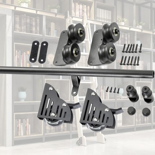 Glidande stegar i kolstål | 1-8m for bibliotek och lager: glidande stegspår(4m(13ft)track kit)