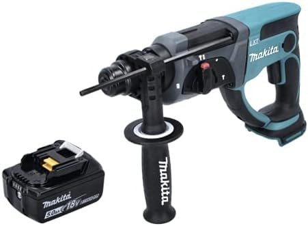 Makita DHR 202 T1 Marteau combiné sans fil 18 V 2,0 J SDS Plus + 1 batterie 5,0 Ah – Sans chargeur