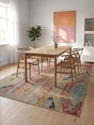 benuta Nest Vintage Teppich Casa - Türkis 300x400 cm - Teppich für Wohnzimmer, Schlafzimmer und Flur - Pflegeleicht - Fußbodenheizung Geeignet