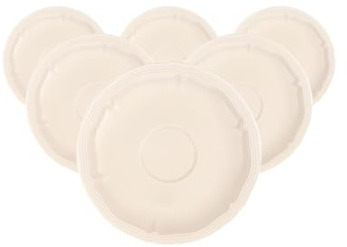 Villeroy & Boch Manoir Kaffee-/Teeuntertassen 6er Set, 15 cm, Traditionelles Geschirr mit Relief, Passend für Manoir Kaffeeobertasse und Teeobertasse, Premium Porzellan, Weiß