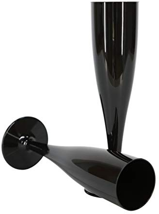 ProductPro 20 x Black Plastic Prosecco Flutes, Biodegradable - 175ml Capacity