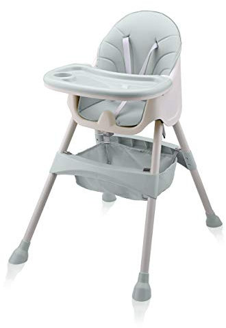 Baby Vivo Hochstuhl 2in1 Baby Kinder Babyhochstuhl Kombihochstuhl - Abnehmbares Verstellbares Tablett - mit Hängekorb - Oscar in Türkis