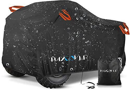 wasserdichte ATV Abdeckung, Outdoor Winterfest Staub Regen UV Schutz Universal 210D Schwarz M 145 x 85 x 98 cm（Jugend）