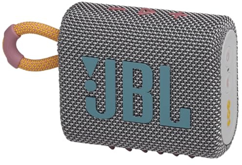 JBL Go 3 : Enceinte Portable avec Bluetooth, Batterie intégrée, Fonction étanche et Anti-poussière Grise JBLGO3GRYAM