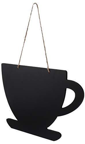 WINOMO Kreidetafel Holztafel Deko Kaffeetasse Design Holz Tafel 30x20cm Schiefertafel Memotafel Wandschild Zeichen Tafel zum Aufhängen für Café Küche Restaurant Menü Ostern Hochzeit