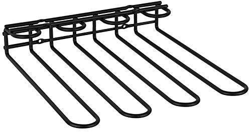 APS 93399 Gläserschiene, 29,5 x 32 x 6 cm, hochwertiger Gläserhalter aus verchromtem Weinglashalterung für 12 Gläser, Halter zum Aufhängen von Gläsern für Hausbar, Küche, Bar, Restaurant, schwarz