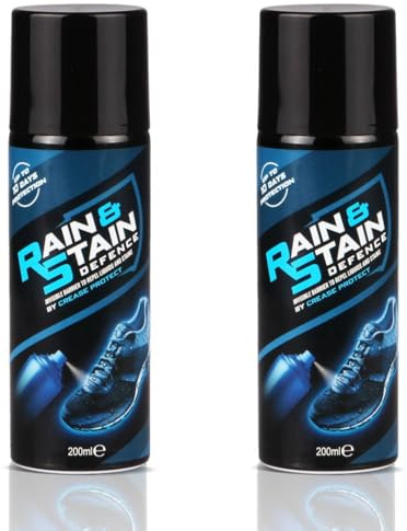 Spray Protecteur Chaussures Rain & Stain Defence | Imperméabilisant 200ml pour Daim, Cuir, Toile | Barrière Invisible et Respirante | Protège de l’Eau, Saleté et Taches
