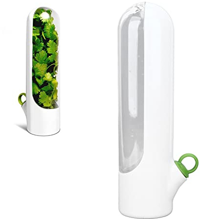 Uadme Contenedor de Hierbas, Conservador de Hierbas Frescas Botella de Almacenamiento de Verduras para Almacenar Cilantro Menta Perejil Espárragos