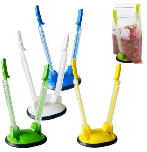 Forlush 4 Pezzi Supporto per Rack Baggy Regolabile,Sandwich Borsa Rack, Baggy Rack, per Sacchetti per Rifiuti da Cucina, Sacchetti e Borse della Spazzatura Alimentare