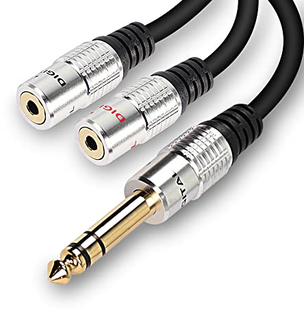 MEIRIYFA Cavo splitter Y da 6,35 mm 1/4 maschio a doppio 3,5 mm 1/8 femmina, adattatore da 6,35 mm a 3,5 mm per amplificatori, Home Theater, mixer, 53 cm